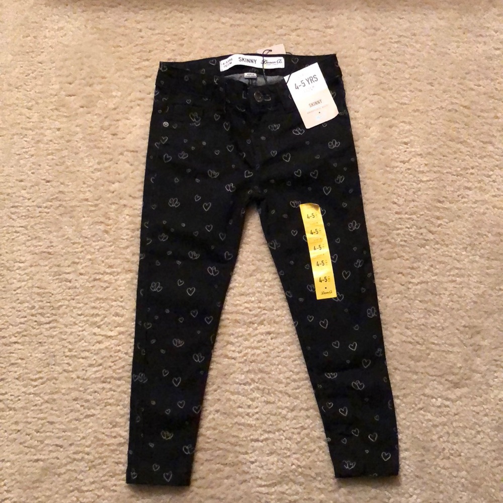 Black Skinny Jeans w/ cute hearts